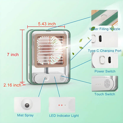 Small Desk Fan With Mist Spray
