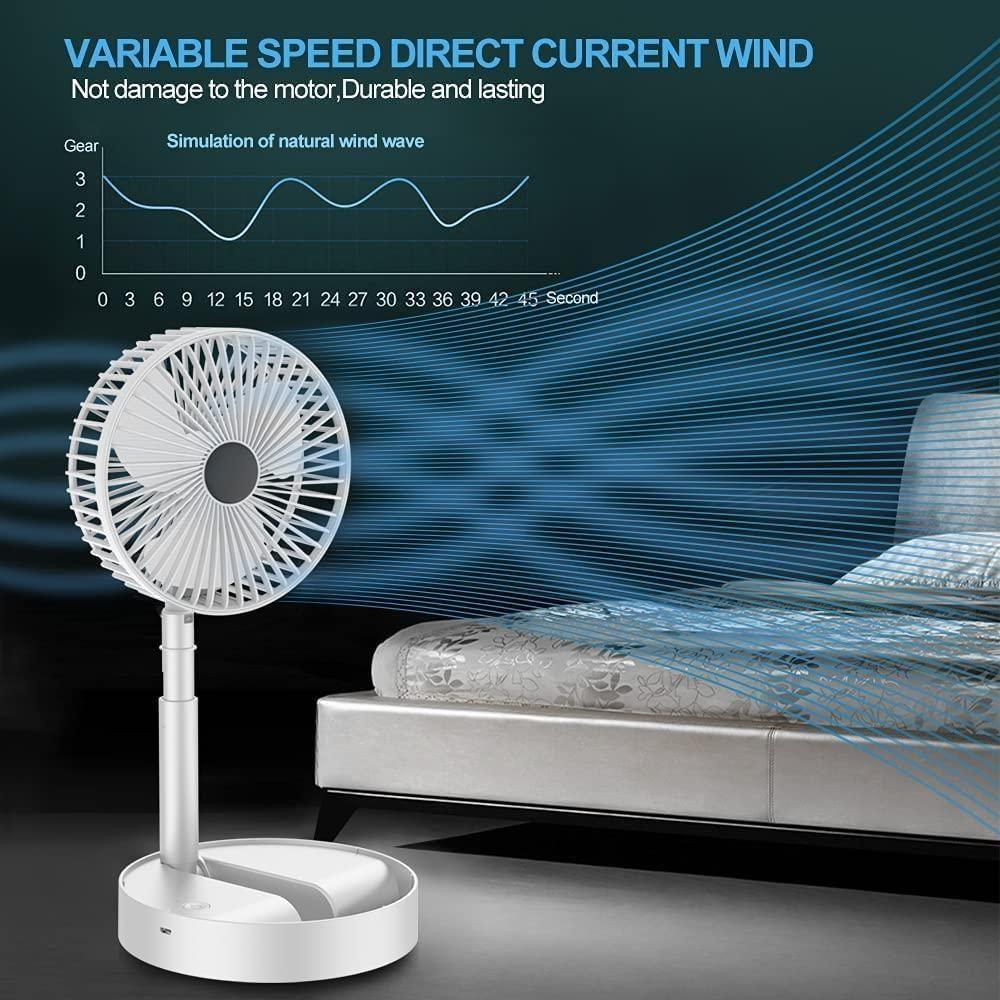 Rechargable adjustable portable fan