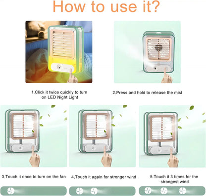 Small Desk Fan With Mist Spray