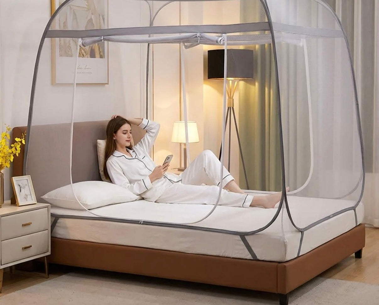 Ultra-Fine Mosquito Net for Bed – Foldable, Breathable & 100% Protection Against Mosquitoes