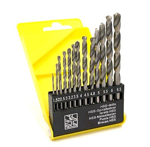 1.5-6.5 mm HSS High-speed Steel Drill Bit Drilling Head Set for Wood (13 Pieces)