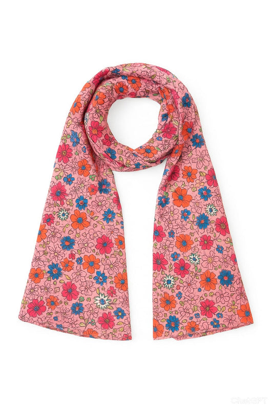 Abstract Printed Viscose Scarf For Women