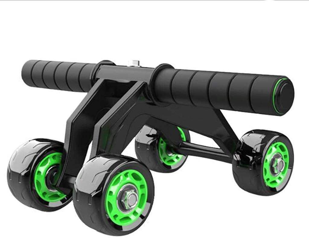 Abdominal Stomach Exerciser 4 Roller/Wheel Training Equipment Abs Massager (Green)